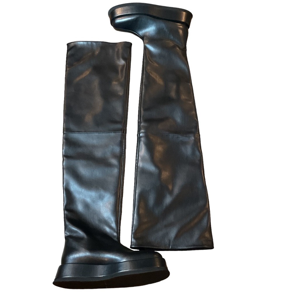 Gia Borghini Black Over-the-Knee Slouchy Boots - Picture 8 of 12